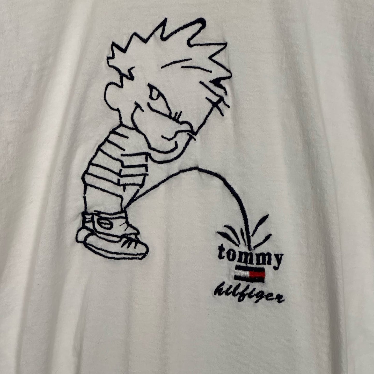Tommy Hilfiger Style Shirt Calvin Cartoon Print Size XL