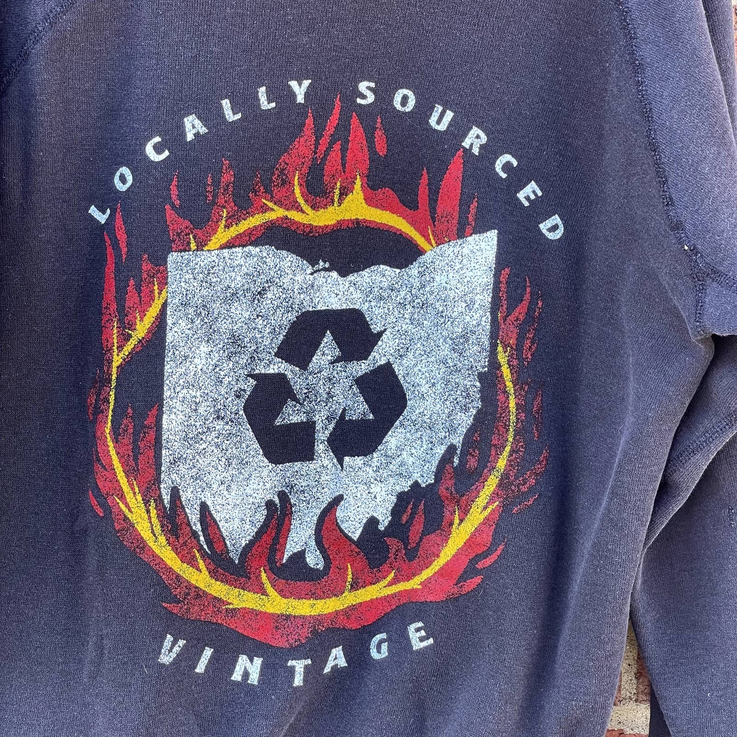 Burning River Vintage Classic Logo Hoodie Size Medium